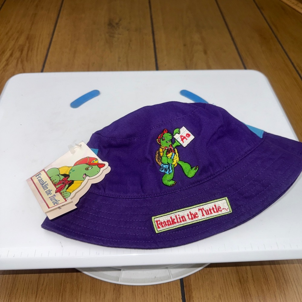 Vintage 2000 Franklin the Turtle Purple Bucket Hat Berkshire Fashions NWT Kids